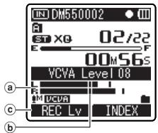 OLYMPUS DM-450 - Press the or button adjust the start/stop actuation level. - 1
