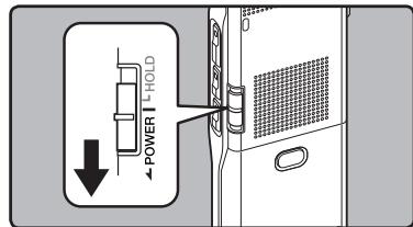 OLYMPUS DM-450 - Inserting batteries - 4