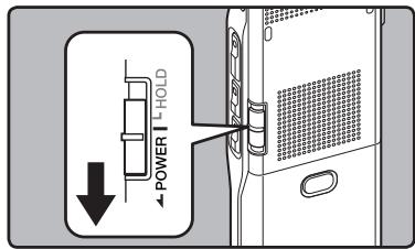OLYMPUS DM-450 - Turning on the power - 1