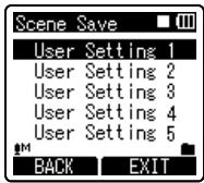 OLYMPUS DM-450 - When [Scene Save] is selected: - 1