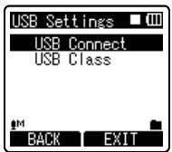 OLYMPUS DM-450 - Press the + or - button to select [USB Connect] or [USB Class]. - 1