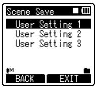OLYMPUS DM-450 - When [Scene Save] is selected: - 1
