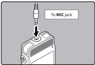 OLYMPUS DM-450 - Recording with external microphone: - 1
