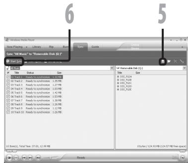 OLYMPUS DM-450 - Click [Start Sync]. - 1