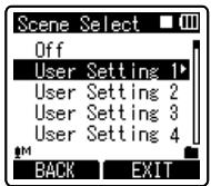 OLYMPUS DM-450 - When [Scene Select] is selected: - 1