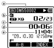 OLYMPUS DM-450 - Press the PLAY or OK button to start playback. - 1
