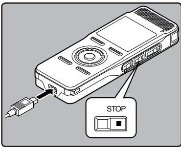 OLYMPUS DM-450 - Charging by connecting to a computer via USB - 1