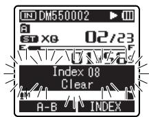 OLYMPUS DM-450 - Clearing an index mark or a temp mark: - 2