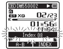 OLYMPUS DM-450 - Clearing an index mark or a temp mark: - 1