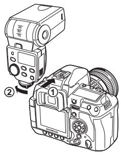 OLYMPUS FL-36 R - Attaching to the camera - 5
