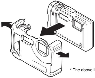 OLYMPUS PT-051 - Attach the adapter to the digital camera - 1