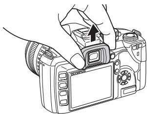 OLYMPUS PT-E05 - Remove the eyecup from the digital camera. - 1