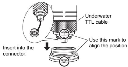 OLYMPUS PT-E06 - Connecting the underwater TTL cable - 1
