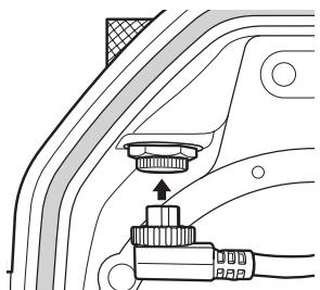 OLYMPUS PT-E06 - How to connect the hot shoe cable - 1