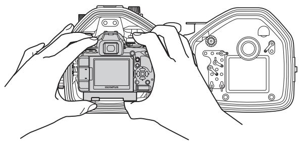 OLYMPUS PT-E06 - Insert the digital camera in the Case - 4