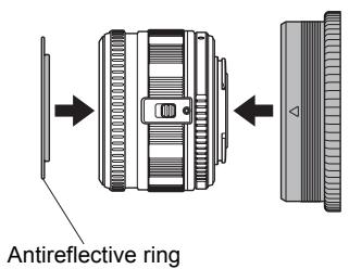 OLYMPUS PT-EP01 - Attach the zoom gear (optional) and the antireflective ring (optional). - 1