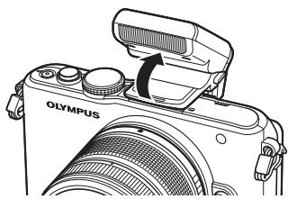 OLYMPUS PT-EP06L - Attach the flash to the camera and raise the light emitting part - 1