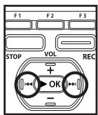 OLYMPUS DM-3, DM-5, DM-650, DM-670 - Adjust the start/stop actuation level: - 1