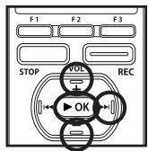 OLYMPUS DM-3, DM-5, DM-650, DM-670 - Press the + or - button to select the item to set, and then press the OK or button. - 1