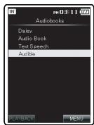 OLYMPUS DM-3, DM-5, DM-650, DM-670 - About the folder for Audible contents - 2