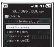 OLYMPUS DM-3,  DM-5,  DM-650,  DM-670 - Moving/Copying files [File Move/Copy] - 2