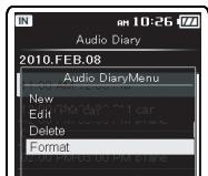 OLYMPUS DM-3, DM-5, DM-650, DM-670 - Formatting the schedule - 4