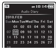 OLYMPUS DM-3, DM-5, DM-650, DM-670 - Editing the schedule - 2