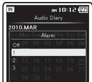 OLYMPUS DM-3,  DM-5,  DM-650,  DM-670 - [Alarm] setting: - 2
