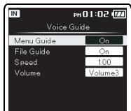 OLYMPUS DM-3, DM-5, DM-650, DM-670 - Press the + or - button to select the item to set, and then press the OK or button. - 2