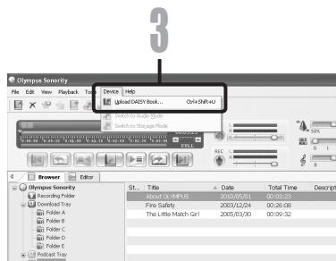OLYMPUS DM-3, DM-5, DM-650, DM-670 - Transfer will complete. - 2