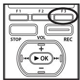 OLYMPUS DM-3, DM-5, DM-650, DM-670 - In the folder list display, press the F3 (ERASE) button. - 1