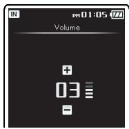 OLYMPUS DM-3,  DM-5,  DM-650,  DM-670 - [Volume] setting: - 2