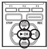 OLYMPUS DM-3, DM-5, DM-650, DM-670 - Press the + or - button to select the recording media to format, and then press the OK or button. - 1