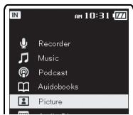 OLYMPUS DM-3,  DM-5,  DM-650,  DM-670 - From the [Home] menu display, select [Picture], and then press the OK or button. - 2