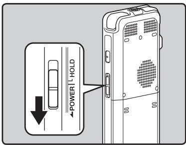OLYMPUS DM-3, DM-5, DM-650, DM-670 - Turning on the power - 1
