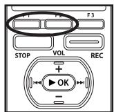 OLYMPUS DM-3, DM-5, DM-650, DM-670 - In the starting position of the partial erase, press the Fn (ERASE) button. - 1