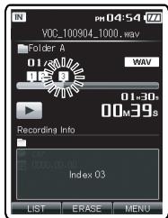 OLYMPUS DM-3, DM-5, DM-650, DM-670 - Clearing an index mark - 5