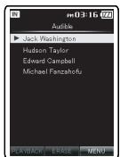 OLYMPUS DM-3, DM-5, DM-650, DM-670 - About the folder for Audible contents - 3