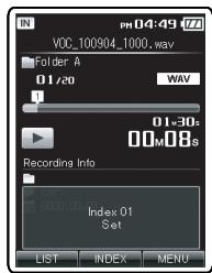OLYMPUS DM-3, DM-5, DM-650, DM-670 - Setting an index mark - 3