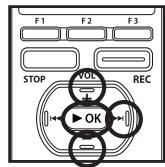 OLYMPUS DM-3, DM-5, DM-650, DM-670 - Press the + or - button to select the item to set, and then press the OK or button. - 1