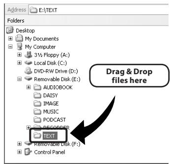 OLYMPUS DM-3, DM-5, DM-650, DM-670 - Transfer text file to the recorder - 1