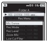 OLYMPUS DM-3, DM-5, DM-650, DM-670 - Performing menu settings during recording, playback, and stop modes - 4