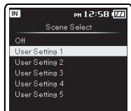 OLYMPUS DM-3,  DM-5,  DM-650,  DM-670 - When [Scene Select] is selected: - 2