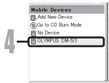 OLYMPUS DM-3, DM-5, DM-650, DM-670 - Adding device to AudibleManager - 4