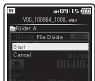OLYMPUS DM-3,  DM-5,  DM-650,  DM-670 - Dividing files [File Divide] - 3