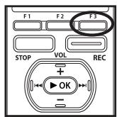 OLYMPUS DM-3, DM-5, DM-650, DM-670 - In the File list display, press the F3 (MENU) button. - 1