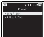 OLYMPUS DM-3,  DM-5,  DM-650,  DM-670 - [Rec Mode] setting: - 4