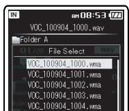 OLYMPUS DM-3,  DM-5,  DM-650,  DM-670 - When you select [1file]: - 2