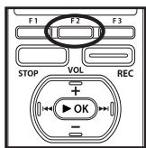 OLYMPUS DM-3, DM-5, DM-650, DM-670 - Press the F2 (G0) button to complete the setting. - 1