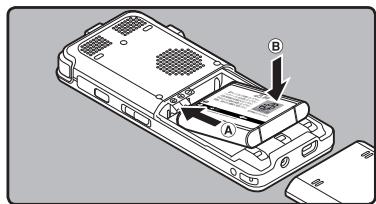 OLYMPUS DM-3, DM-5, DM-650, DM-670 - Inserting the battery - 2